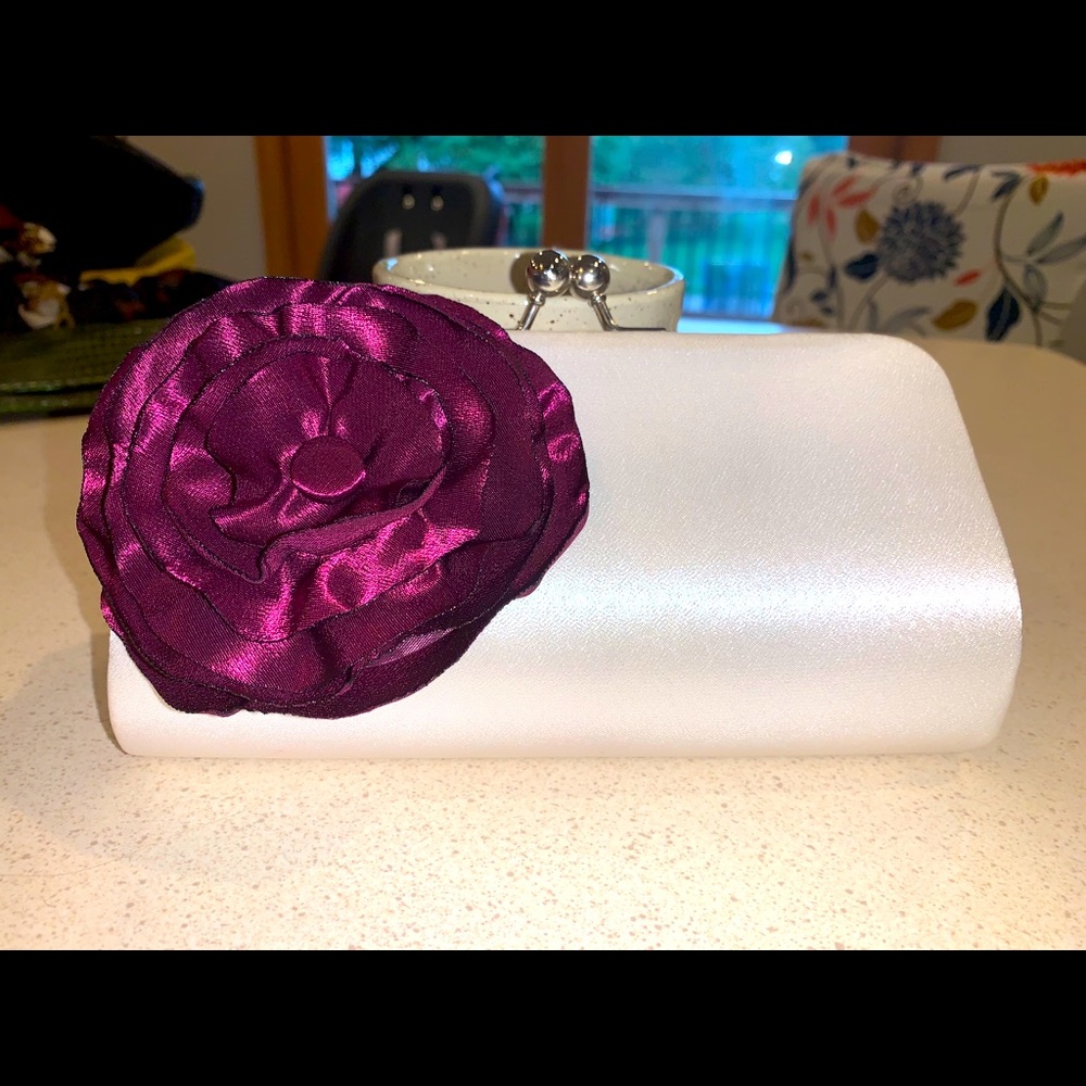White clutch purse